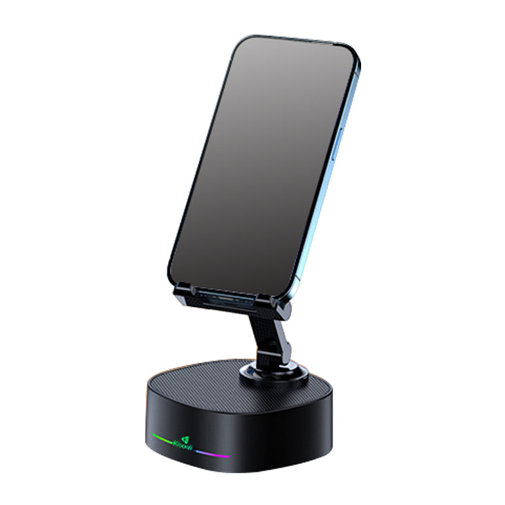 Support de téléphone avec haut-parleur avec power bank sans fil - حامل هاتف مع مكبر صوت وشاحن لاسلكي