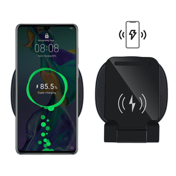 Support de téléphone avec haut-parleur avec power bank sans fil - حامل هاتف مع مكبر صوت وشاحن لاسلكي